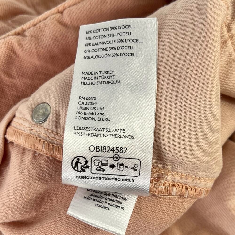 Maeve Pleated Wide-Leg Pants Peach Pink Size 28 - Picture 8 of 8